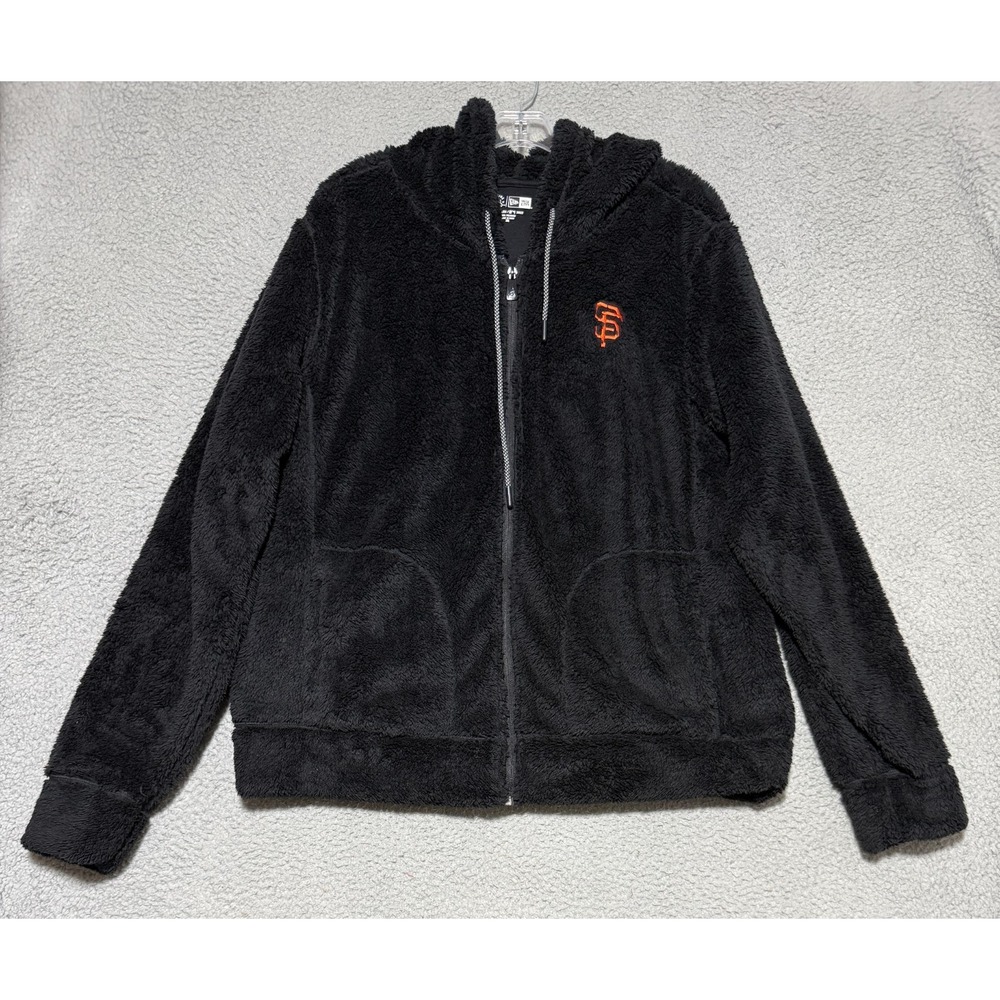 New Era Sherpa San Francisco Giants Full zip Hooded jacket Womens 2XL Black